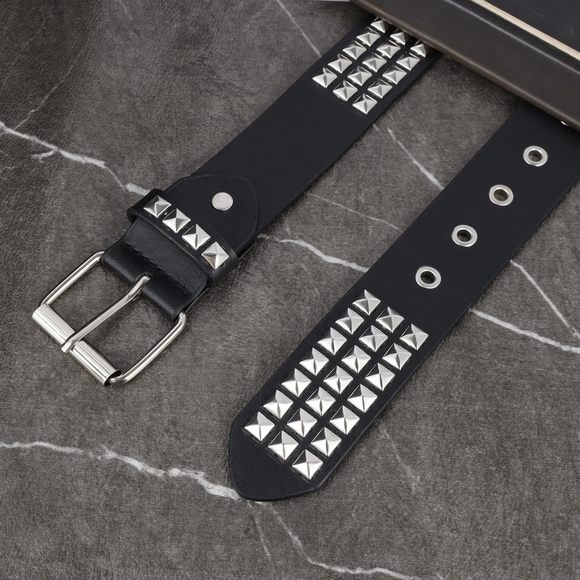 Gothic Leather Punk Studded Belt For Women Men Retro Vintage 80s Rivets🐱 - Picture 2 of 6